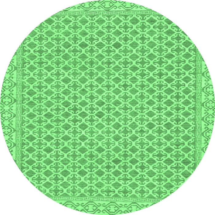 Round Oriental Emerald Green Modern Rug, abs292emgrn