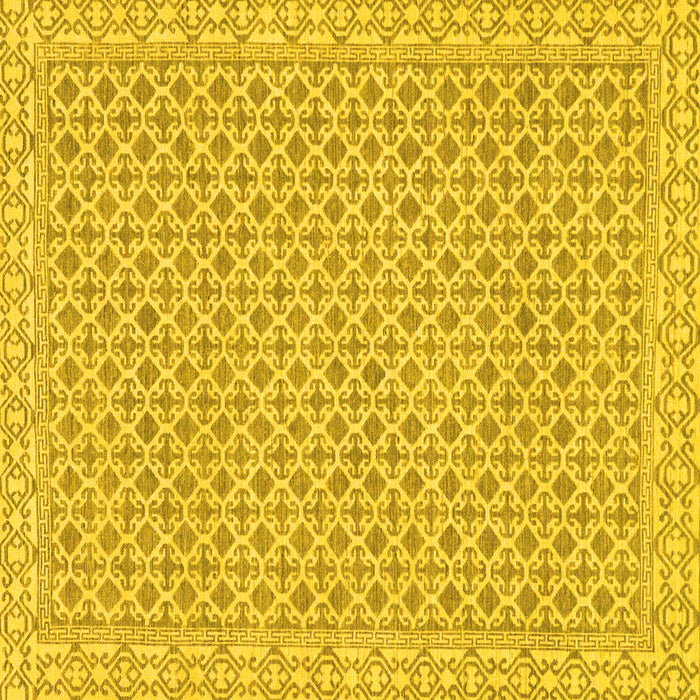 Square Machine Washable Oriental Yellow Modern Rug, wshabs292yw