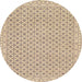 Round Abstract Camel Brown Oriental Rug, abs292