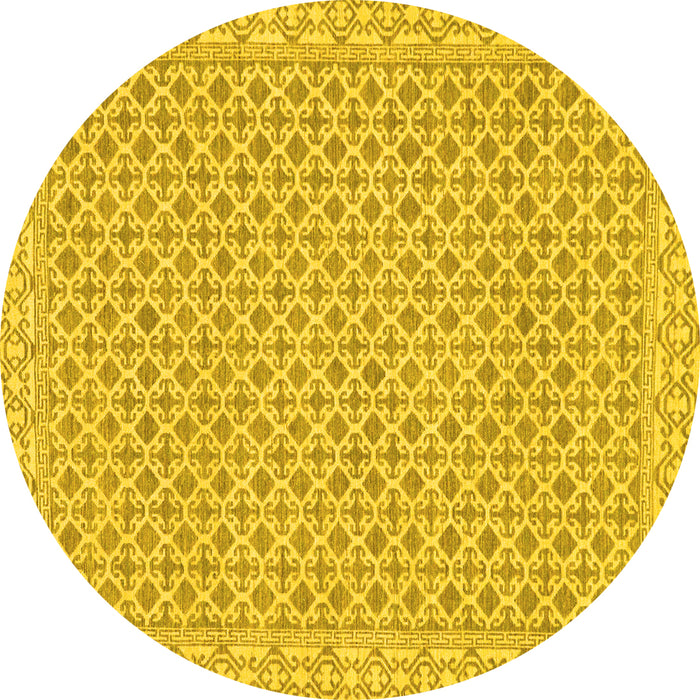 Round Oriental Yellow Modern Rug, abs292yw