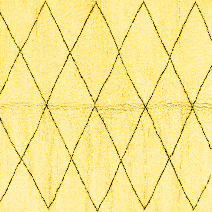 Square Machine Washable Solid Yellow Modern Rug, wshabs2930yw