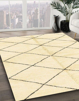 Abstract Brown Gold Solid Rug in Family Room, abs2930