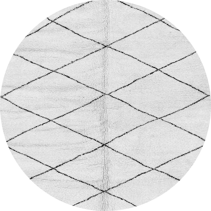 Round Machine Washable Solid Gray Modern Rug, wshabs2930gry