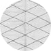 Round Machine Washable Solid Gray Modern Rug, wshabs2930gry