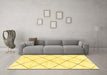 Machine Washable Solid Yellow Modern Rug in a Living Room, wshabs2930yw