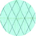 Round Solid Turquoise Modern Rug, abs2930turq