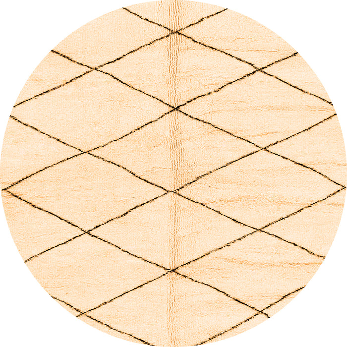 Round Machine Washable Solid Orange Modern Area Rugs, wshabs2930org