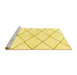 Sideview of Machine Washable Solid Yellow Modern Rug, wshabs2930yw