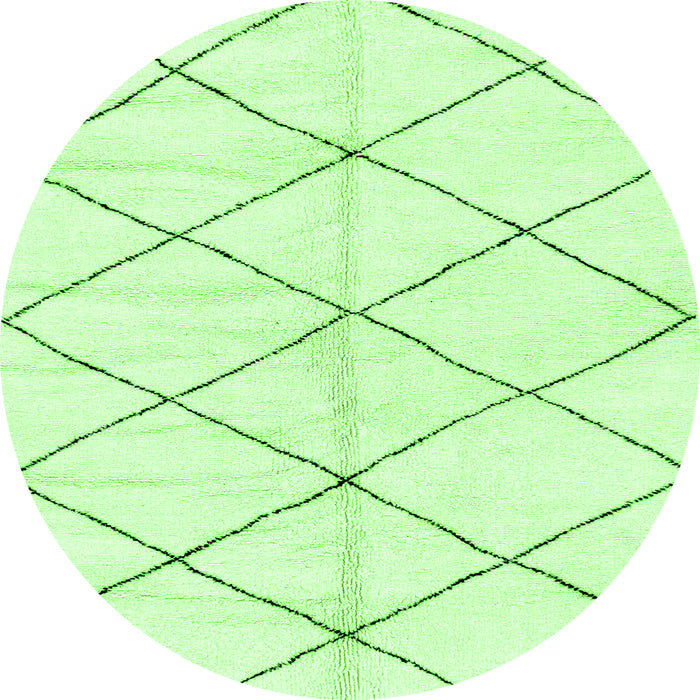 Round Solid Green Modern Rug, abs2930grn