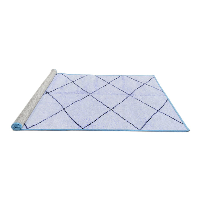 Sideview of Machine Washable Solid Blue Modern Rug, wshabs2930blu