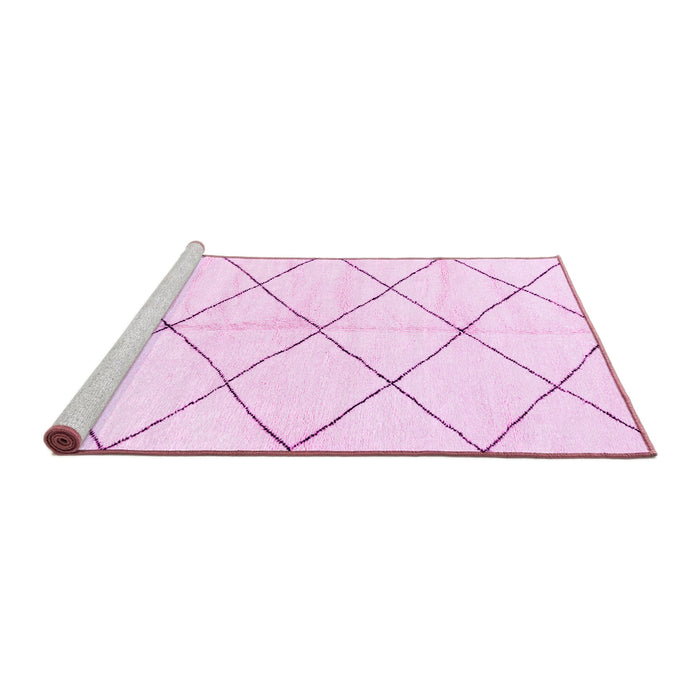 Sideview of Machine Washable Solid Pink Modern Rug, wshabs2930pnk