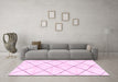 Machine Washable Solid Pink Modern Rug in a Living Room, wshabs2930pnk