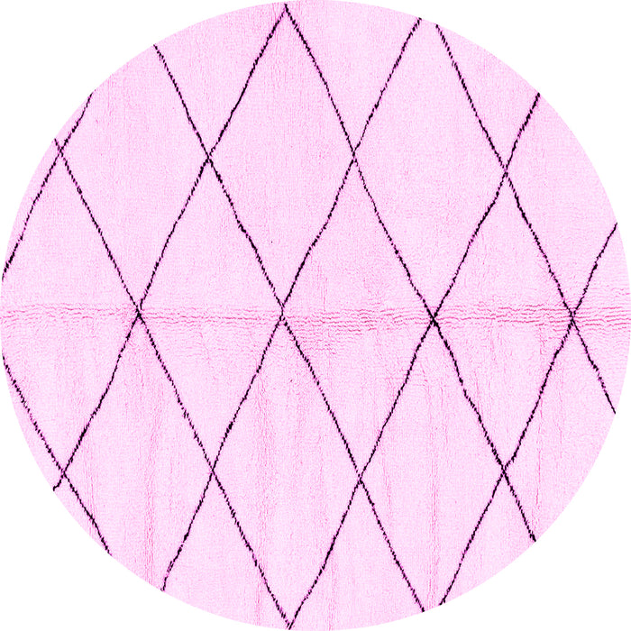 Round Solid Pink Modern Rug, abs2930pnk