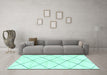 Machine Washable Solid Turquoise Modern Area Rugs in a Living Room,, wshabs2930turq