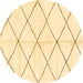 Round Solid Brown Modern Rug, abs2930brn