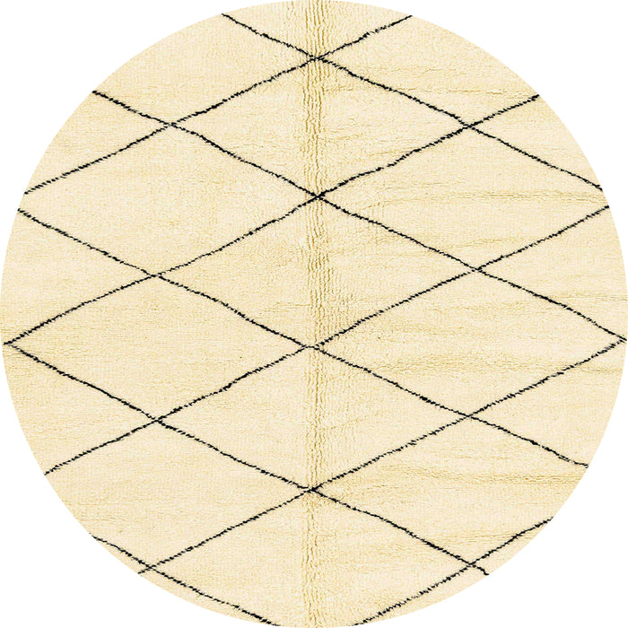 Round Abstract Brown Gold Solid Rug, abs2930