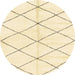 Round Abstract Brown Gold Solid Rug, abs2930