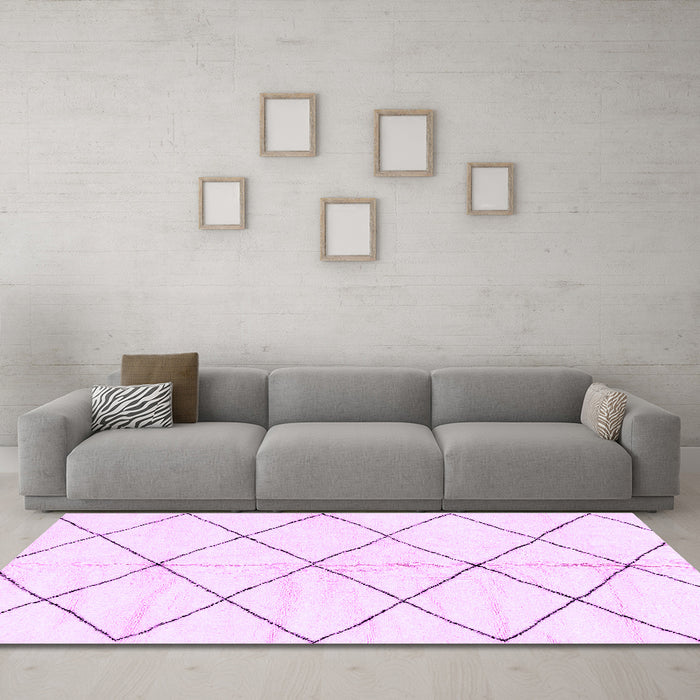 Machine Washable Solid Purple Modern Area Rugs in a Living Room, wshabs2930pur
