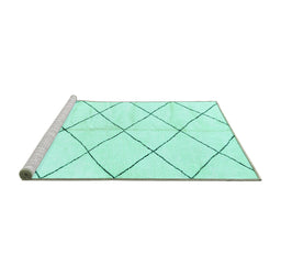 Sideview of Machine Washable Solid Turquoise Modern Area Rugs, wshabs2930turq