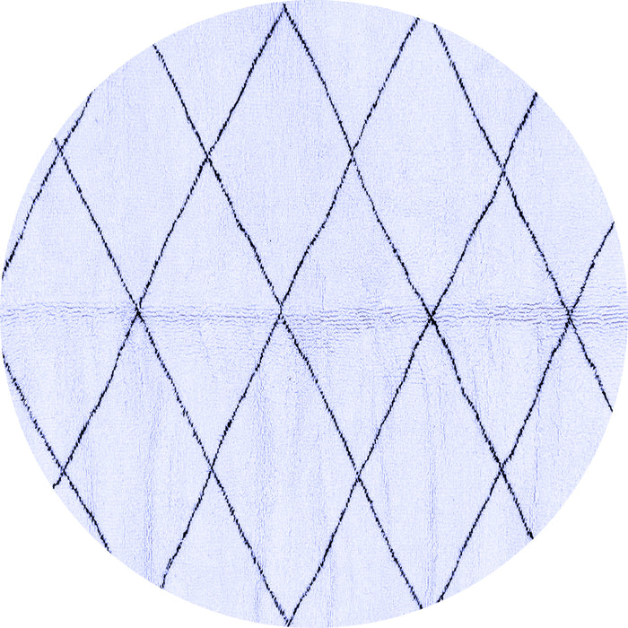 Round Machine Washable Solid Blue Modern Rug, wshabs2930blu