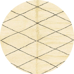 Round Machine Washable Abstract Brown Gold Rug, wshabs2930