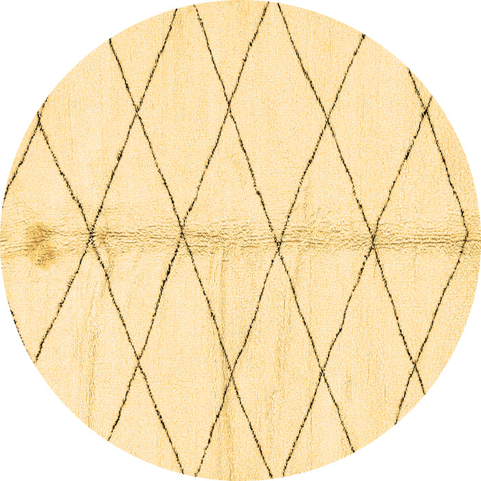 Round Machine Washable Solid Brown Modern Rug, wshabs2931brn