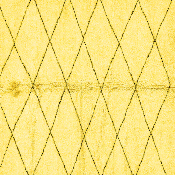 Square Solid Yellow Modern Rug, abs2931yw