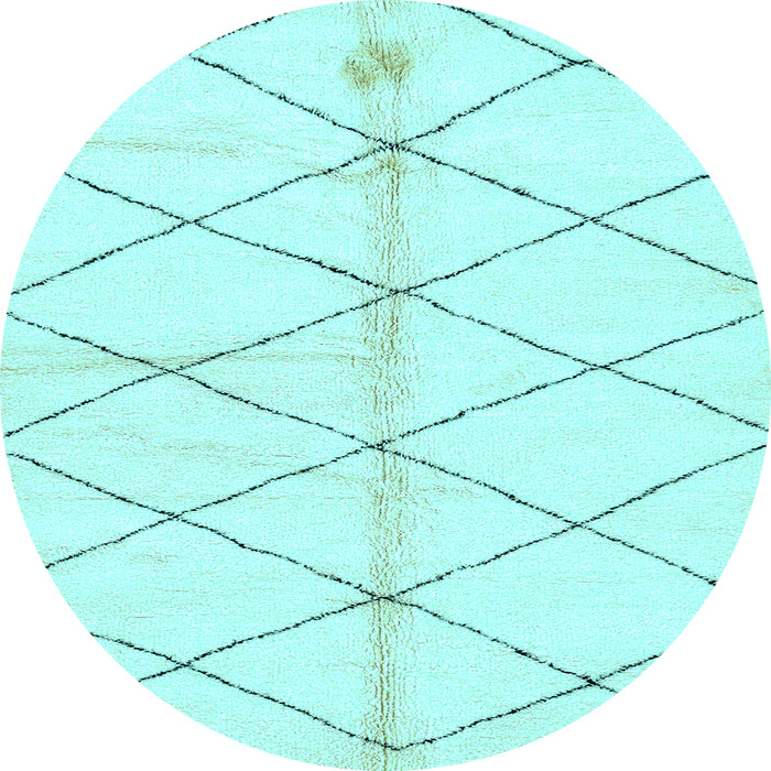 Round Machine Washable Solid Light Blue Modern Rug, wshabs2931lblu