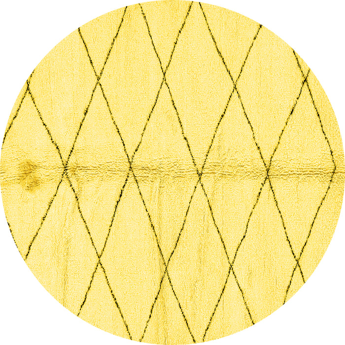 Round Solid Yellow Modern Rug, abs2931yw