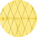 Round Solid Yellow Modern Rug, abs2931yw