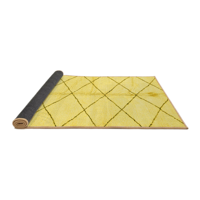 Sideview of Solid Yellow Modern Rug, abs2931yw