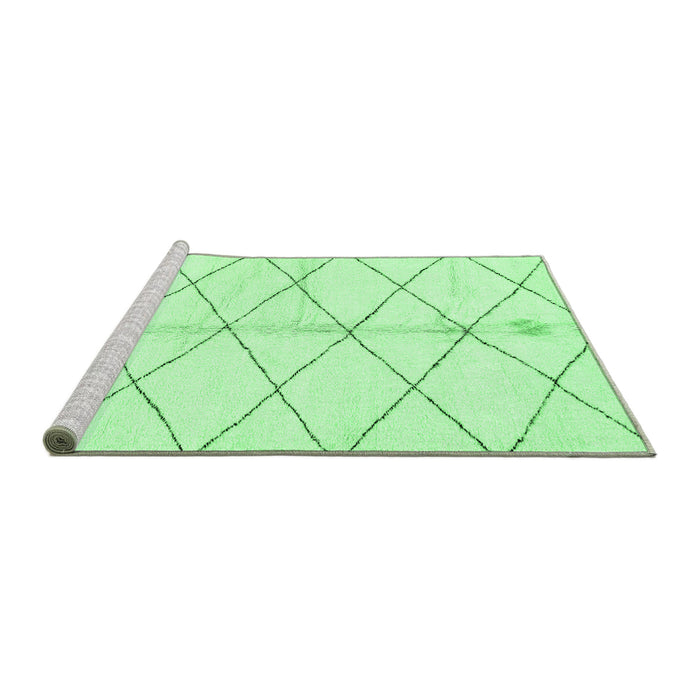 Sideview of Machine Washable Solid Emerald Green Modern Area Rugs, wshabs2931emgrn