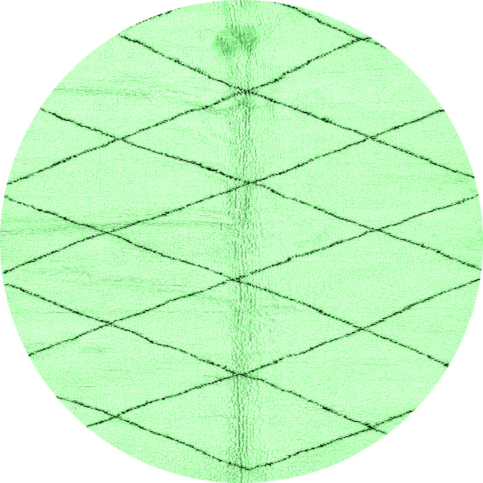 Round Machine Washable Solid Emerald Green Modern Area Rugs, wshabs2931emgrn