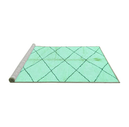 Sideview of Machine Washable Solid Turquoise Modern Area Rugs, wshabs2931turq