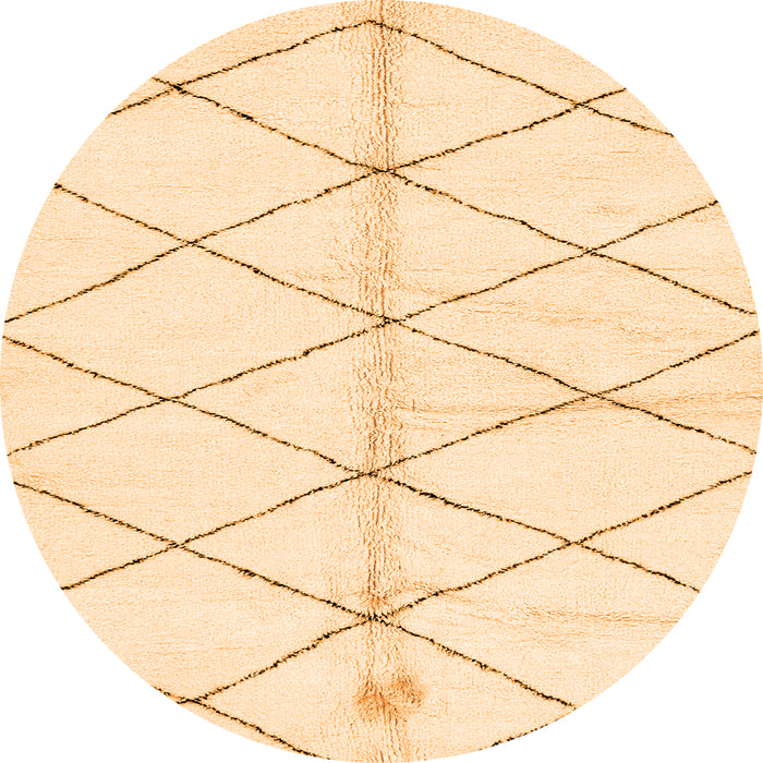 Round Machine Washable Solid Orange Modern Area Rugs, wshabs2931org