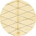 Round Abstract Yellow Solid Rug, abs2931