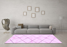 Machine Washable Solid Purple Modern Area Rugs in a Living Room, wshabs2931pur