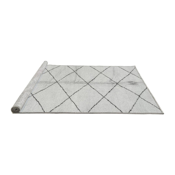 Sideview of Machine Washable Solid Gray Modern Rug, wshabs2931gry