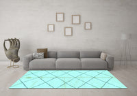 Machine Washable Solid Light Blue Modern Rug, wshabs2931lblu