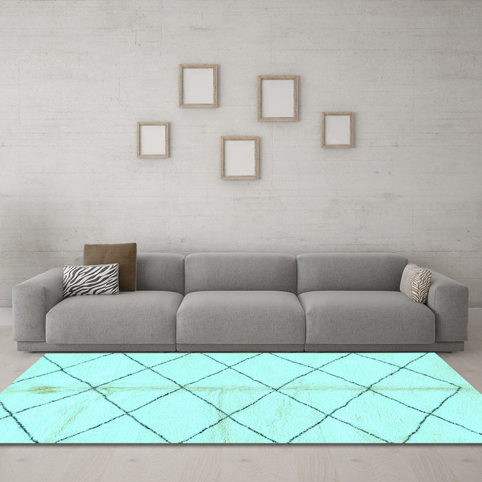 Machine Washable Solid Light Blue Modern Rug in a Living Room, wshabs2931lblu