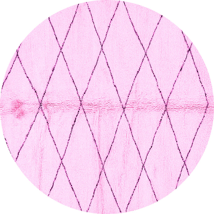 Round Solid Pink Modern Rug, abs2931pnk