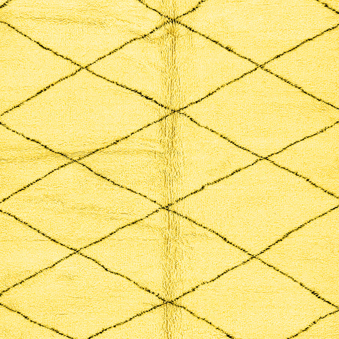 Machine Washable Solid Yellow Modern Rug, wshabs2931yw