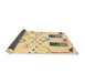 Sideview of Abstract Sun Yellow Solid Rug, abs2932