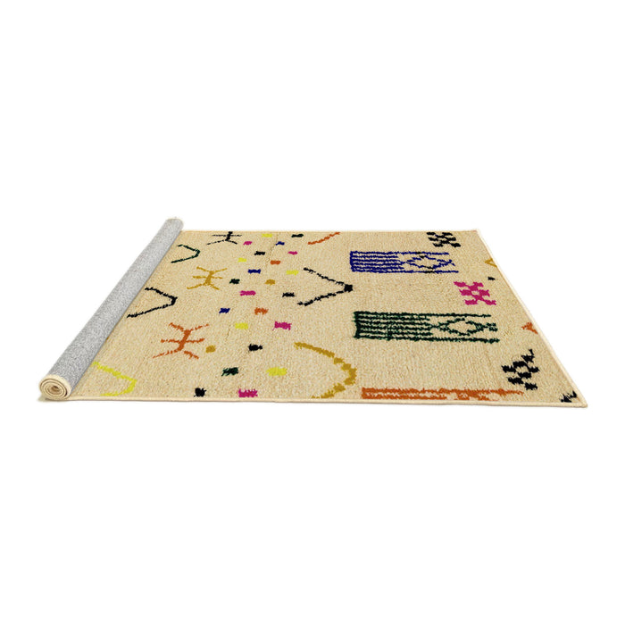 Sideview of Machine Washable Abstract Sun Yellow Rug, wshabs2932