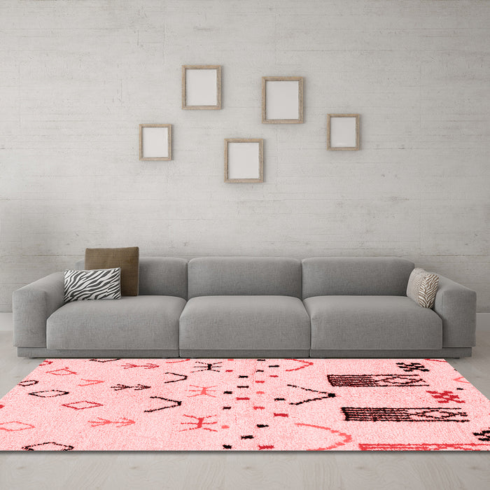 Modern Red Washable Rugs