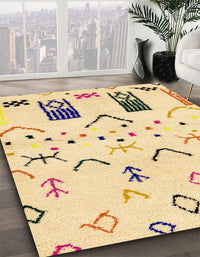 Abstract Sun Yellow Solid Rug, abs2932