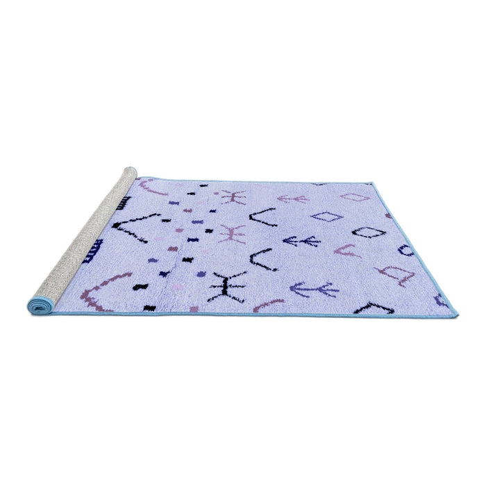 Sideview of Machine Washable Solid Blue Modern Rug, wshabs2932blu
