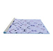 Sideview of Machine Washable Solid Blue Modern Rug, wshabs2932blu