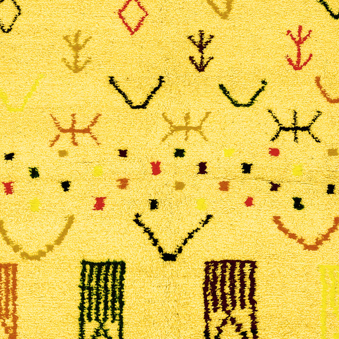 Machine Washable Solid Yellow Modern Rug, wshabs2932yw