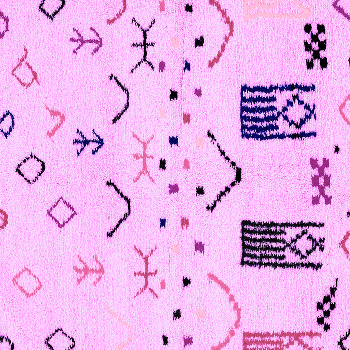 Square Machine Washable Solid Purple Modern Area Rugs, wshabs2932pur